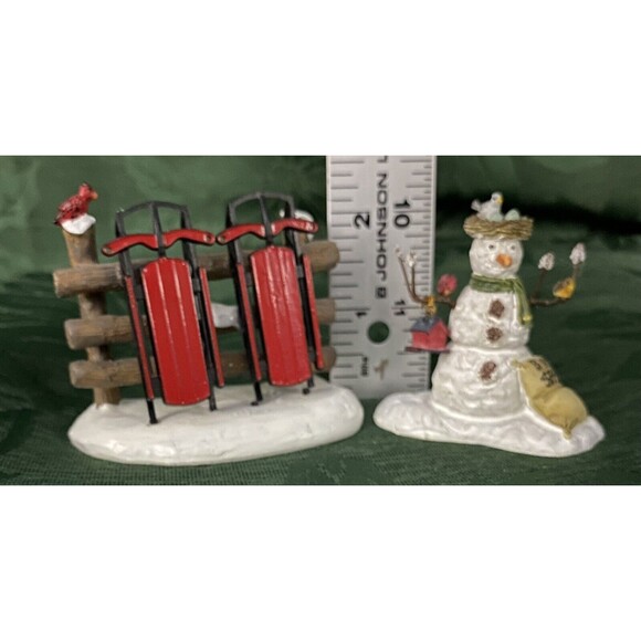 Lemax Christmas Village Sleds At Rest 44226 Fine Feathered Friends 32731 Figure - Picture 5 of 6